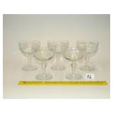 (5) Vintage 1920s Etched Glassware in Grapevine