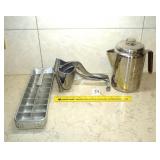 Vintage Kitchen Items including Ice Tray, Coffee