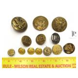 Group of U.S. Military Buttons & Badges
