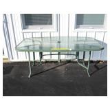 Glass Top Outdoor Patio Table - Measures Approx.