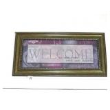 Framed Welcome Print - Measures Approx. 24 x 12