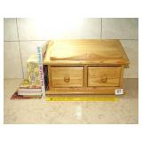 Wooden Recipe Box with Cookbook Holder with a Few