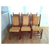 (6) Kitchen Chairs with Woven Backs and Seats -