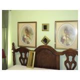 (2) Framed Decorator Prints and (3) small Mirrors