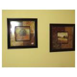 (2) Framed Decorator Prints - Print Measures