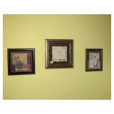 (3) Framed Decorator Prints - Prints Measure