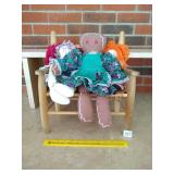 Wooden Doll Bench with (3) Cloth Dolls - Located