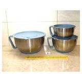 (3) Mixing / Batter Bowls with Lids - Located in