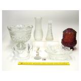 Group of Glassware, some Vintage, Fairy Lamp