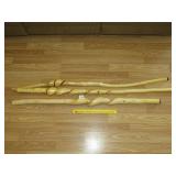 (3) Twisted Wood Walking Sticks - Located in
