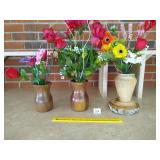 (3) Turned Wood Vases - Located in BR2