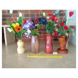 (4) Turned Wood Vases - Located in BR2