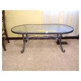 Outdoor Coffee Table with Glass Top - Measures