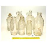 Group of Milk Bottles, Jugs, and a Decanter