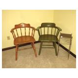 (2) Vintage Chairs with Vintage Telephone Table -
