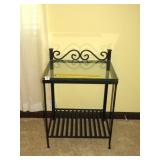 Metal Side Table with Glass Top - Located in BR3