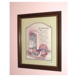 Framed Print with Poem - Measures Approx. 19 x 23