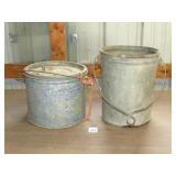 Vintage Galvanized Bait Bucket and Well Bucket