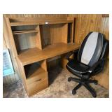 Computer Desk w/ Desk Chair; all show wear; Also