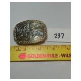 Small Gold toned belt buckle by Akins Menswear,