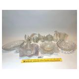 Assortment of Glassware; candleholders, bowls,