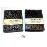 (2) Brand New Bifold Genuine Leather Wallets; one