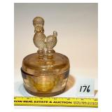 Vintage Jeannette Marigold Carnival Glass Poodle