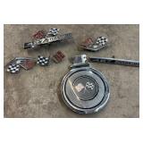 Group lot of Corvette parts: emblems, 427 turbo