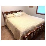 Queen-Sized Bed; mattress, box springs & bedding