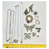 Group lot of jewelry: (2) Necklaces marked Avon