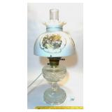 Vintage Electric Lamp w/ milk glass shade; does