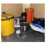 Assortment of kitchen items including a small