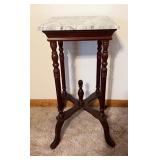 Vintage table w/ marble top; measures approx. 29