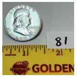 1948 Franklin Silver Half Dollar, D mint mark