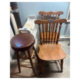 (2) Vintage Wooden Dining Room Chairs; one is