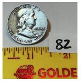 1954 Franklin Silver Half Dollar, D mint mark