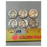 (6) Silver Quarters: 1953, (2) 1957, (2) 1963,
