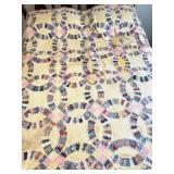 Antique hand-stitched quilt; measures approx. 86