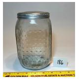 Antique Glass Hobnail Jar w/ lid; Style of