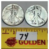 Pair of Walking Liberty Half Dollars: (1) 1944,