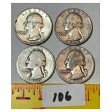 (4) Silver Quarters: 1940, 1944, 1960, 1964