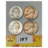 (4) Silver Quarters: 1951, 1960, (2) 1964