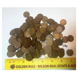 Group lot of (185) Wheat Back Pennies