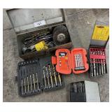 Large assortment of drill bits