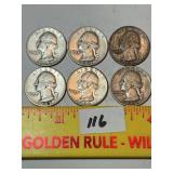 (6) Silver Quarters: 1953, 1956, 1948, 1960,