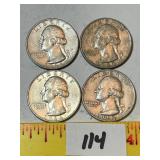 (4) Silver Quarters: 1960, 1963, (2) 1964