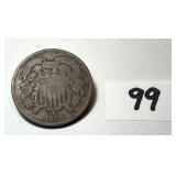 1868 two cent coin