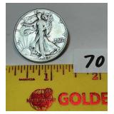 1942 Walking Liberty Half Dollar, no mint mark