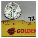1943 Walking Liberty Half Dollar, no mint mark
