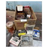 Box lot of hardware items including screws,